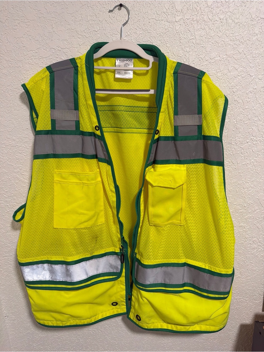 High-Visibility Safety Vest - Lime Yellow with Reflective Stripes